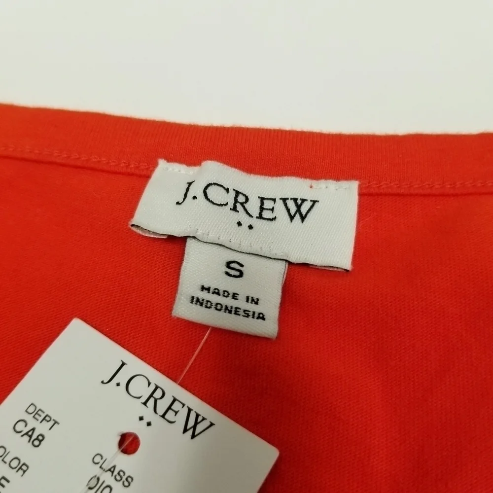 J. Crew orange sleeveless eyelet lace ruffle‎ tank top blouse ladies Small NWT
